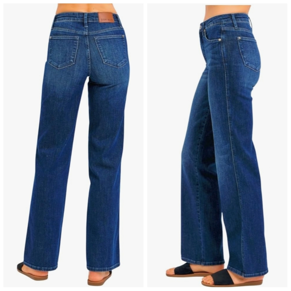 Judy Blue Mid Rise Tummy Control Straight Jeans Women's 15/32 Classic Effortless - Picture 3 of 13